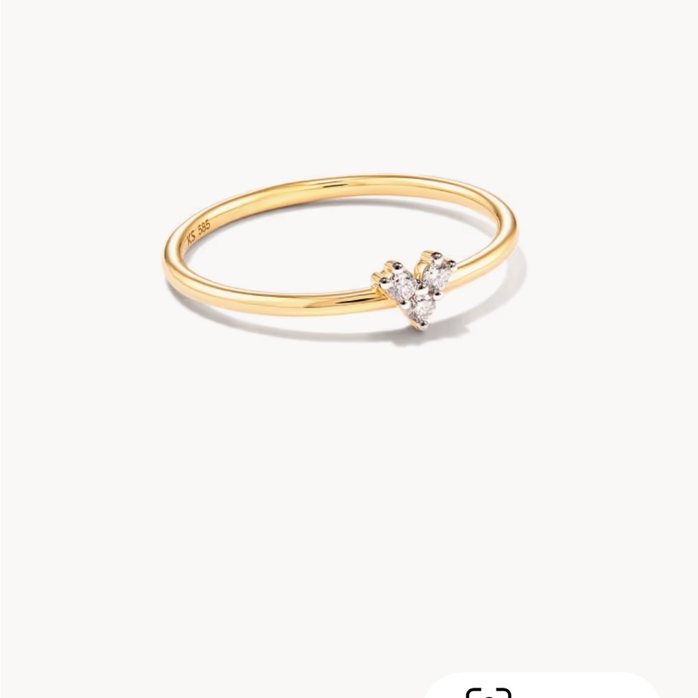 Kendra Scott 14K Yellow Gold Heart Diamond Ring | Fine Jewelry | Size 6